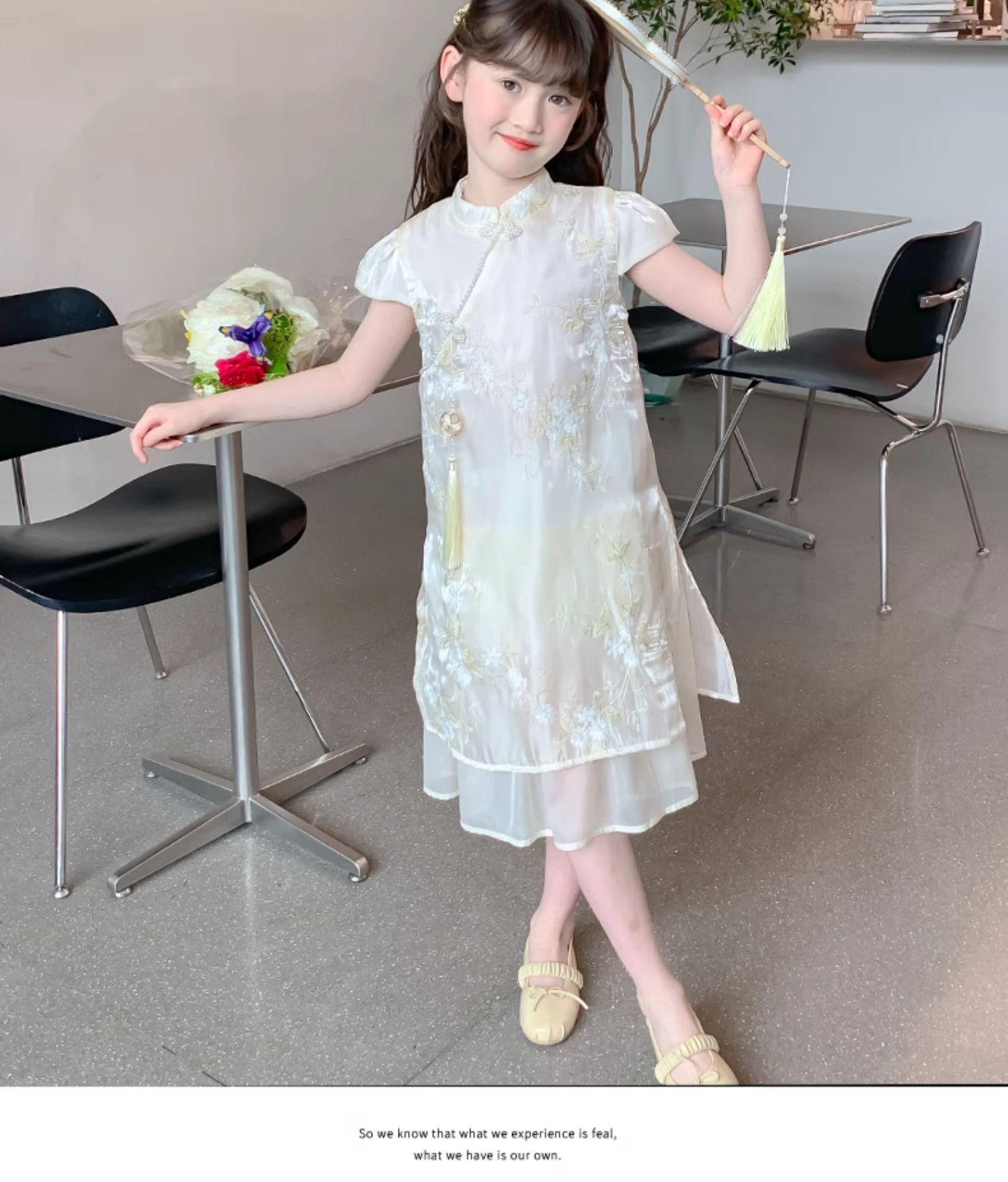 国潮女童夏装旗袍裙2025夏季新款儿童洋气裙子中大童中国风短袖连衣裙详情5