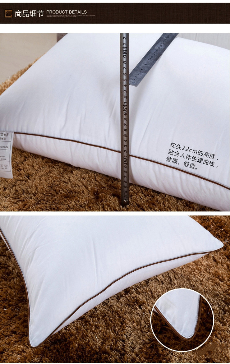 Hotel all-cotton pillow core, genuine adult household feather velvet pillow, hotel bedding feather velvet pillow core pic 18