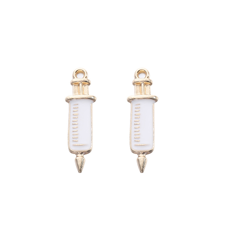 Cross-border diy handmade jewelry accessories: mini syringes, stethoscopes, nurse caps, alloy pendants, necklaces pic 3