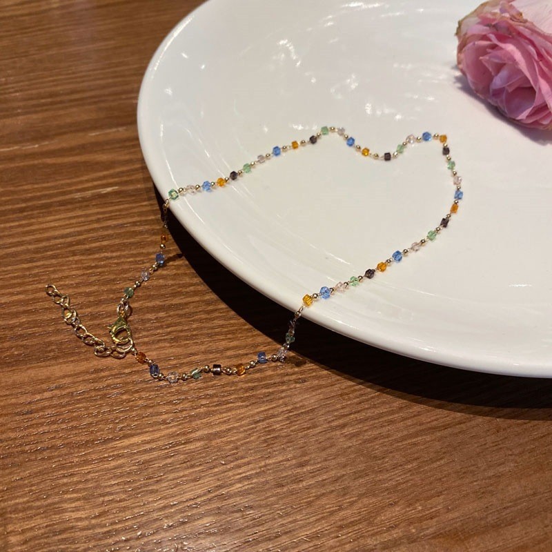 Heart-shaped necklace accessories for women, crystal beaded layering collarbone chain, a niche high-end and elegant necklace for women wholesale pic 21
