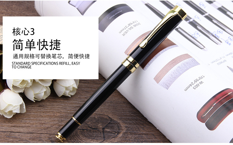 Black gel pens, business gifts, metal signature pens, customized advertising gifts, ballpoint pens, logos, and pens pic 31