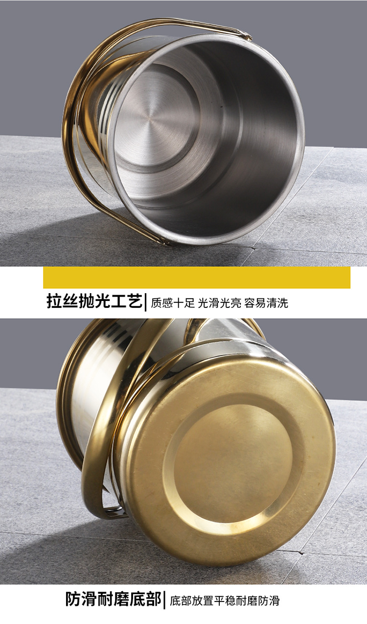 跨境不锈钢冰桶酒吧KTV手提啤酒冰镇桶香槟桶户外便携小桶冰块桶详情16