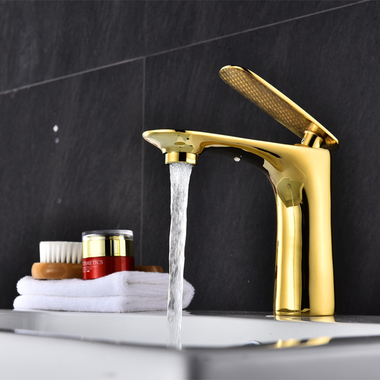 Best-selling bathroom porcelain faucet, hot and cold copper bathroom faucet, two-color European black lacquered single-hole washbasin faucet pic 36