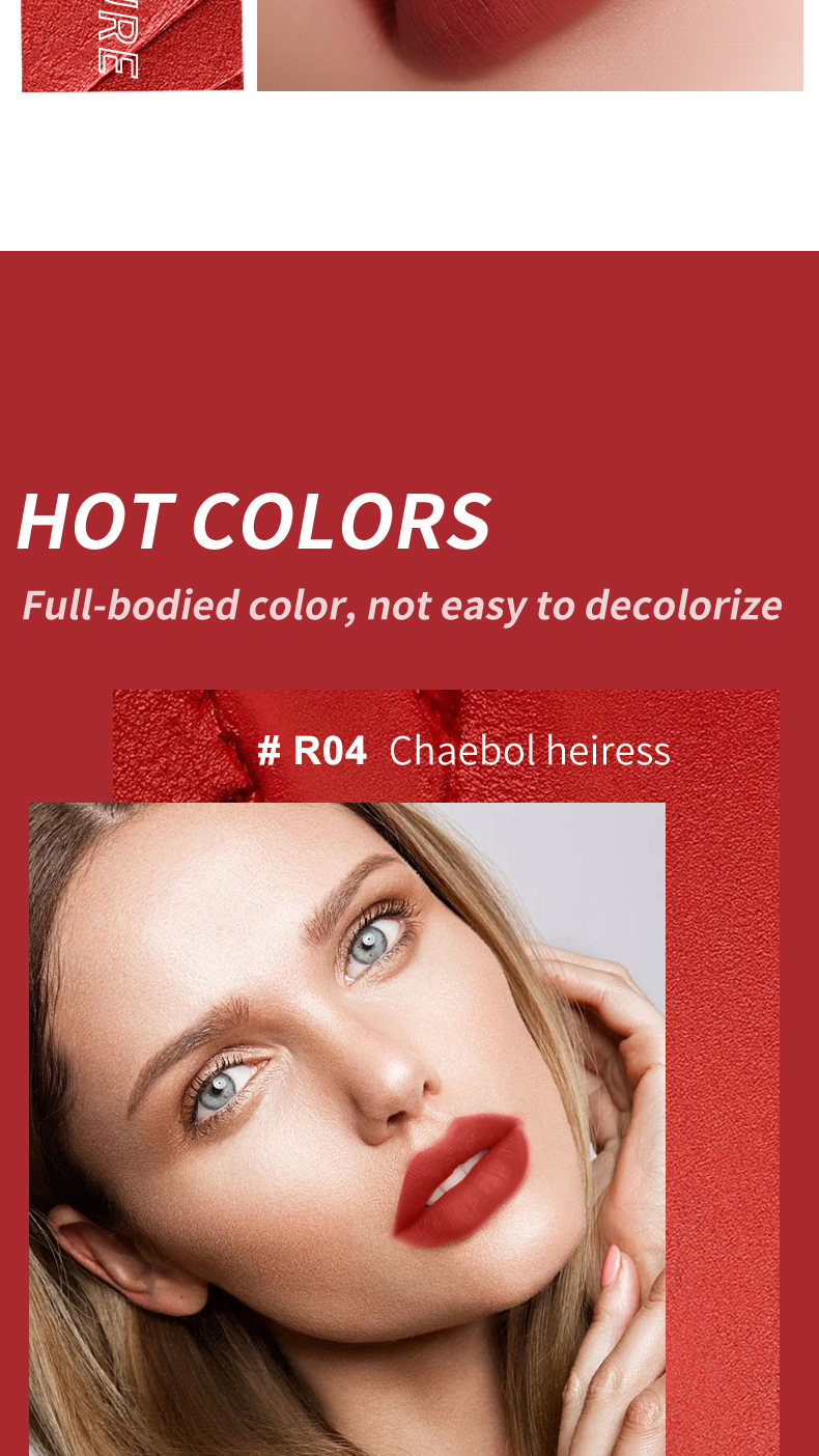 跨境彩妆 MAXFINE18色口红套装批发雾面哑光不粘杯不掉色lipstick专供外贸详情4