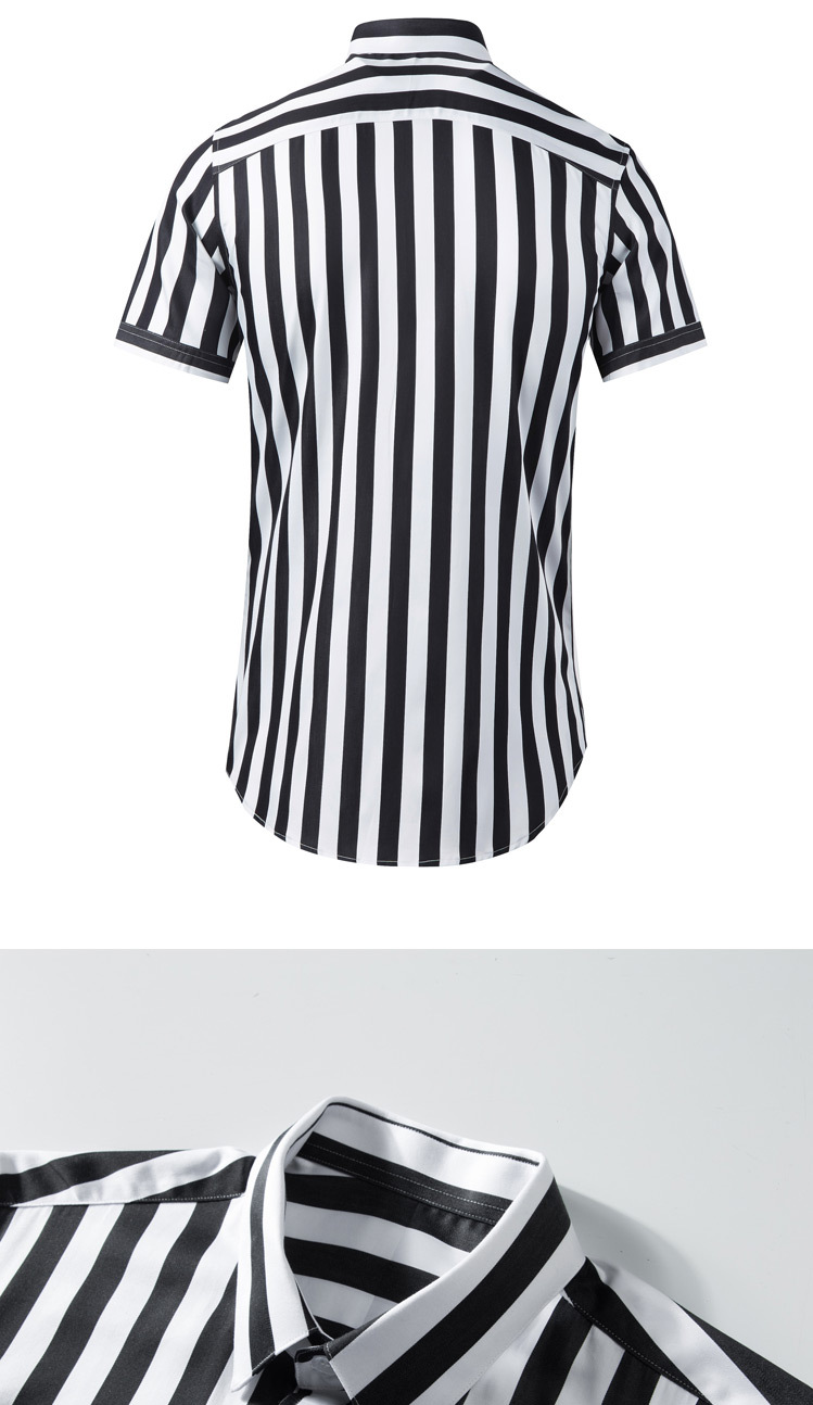 Verano corazón arte manga corta camisa rayas narciso estampado mariposa etiqueta hombre slim top venta directa de fábrica pic 6