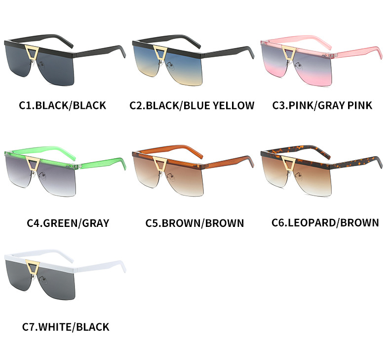 2023跨境新款太阳镜 个性半框百搭精致眼镜男 网红同款大框墨镜女详情6