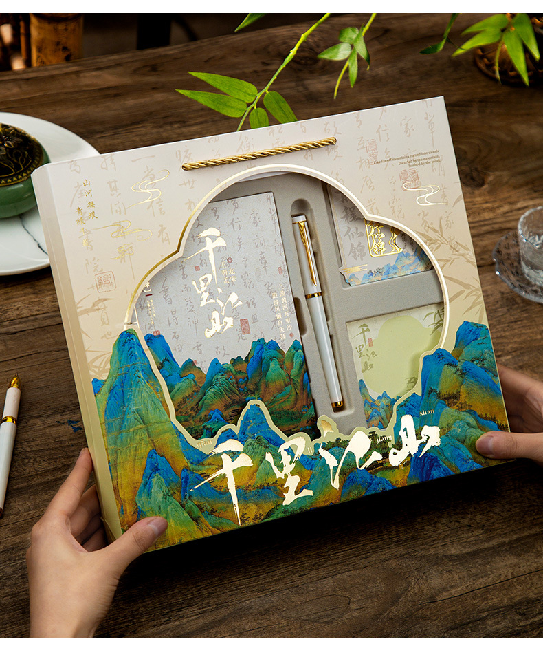 Lanting Ji Xu Ancient-style Notebook Gift Box, National Trend ancient-style Creative poetry High Appearance Level Notebook Student Gift set pic 11
