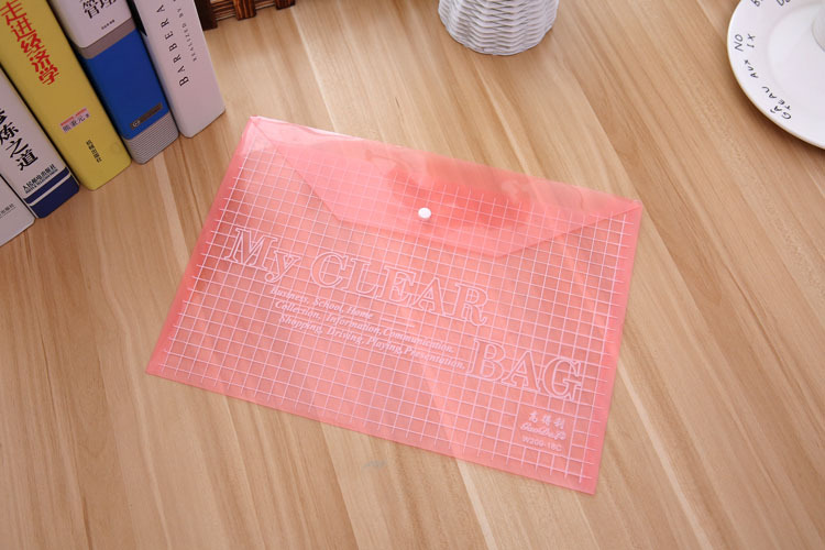 Office supplies, stationery, PVC transparent snap fasteners, 18C file bags, information bags, folders, A4 color, factory direct supply pic 6