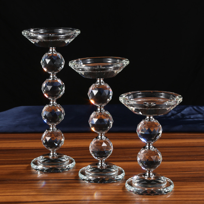 厂家直销现代简约水晶烛台浪漫烛光晚餐婚庆节日餐桌工艺品摆件详情5