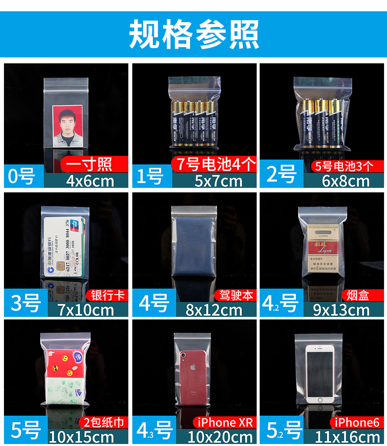 Thickened plastic packaging bags, food sealing bags, perforated and logo printed sealing bags, jewelry bags, pe self-sealing bags, transparent pic 6