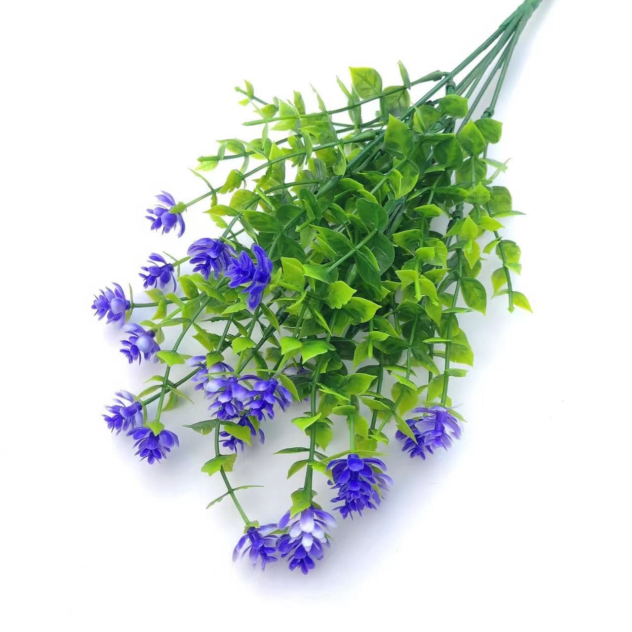 跨境人造绿植 7叉尤加利茶花 仿真花塑料花家居婚庆户外阳台植物详情13