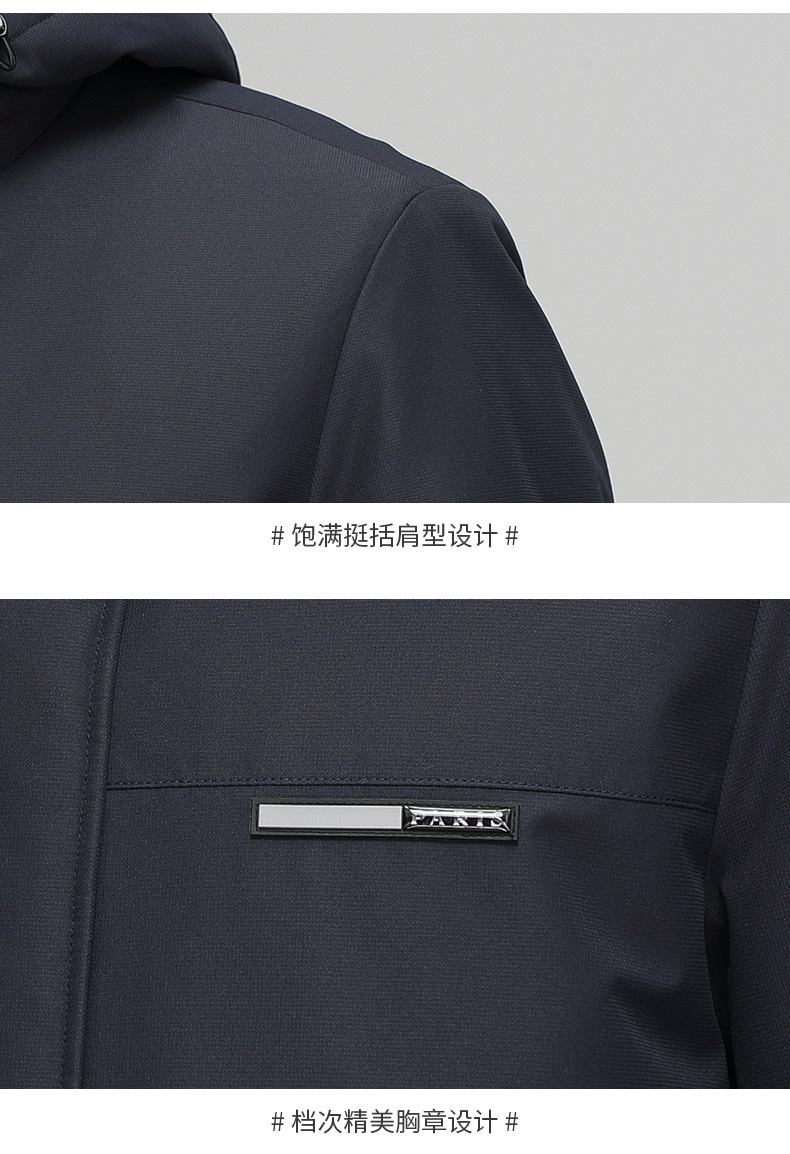 羽绒服男中长款90鹅绒潮牌外套2022冬新款商务加厚可拆内胆工装服详情23