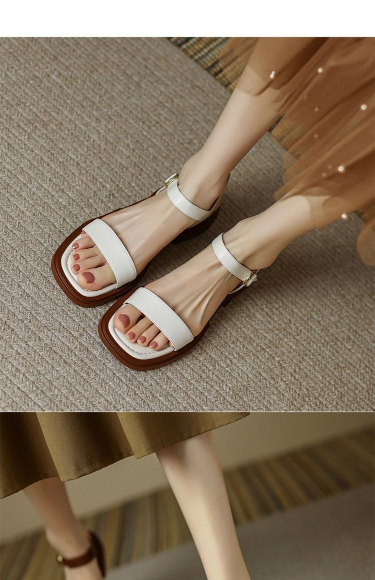 网红爆款凉鞋女一字带平底高级方头韩版百搭舒适外穿防滑罗马鞋子详情21