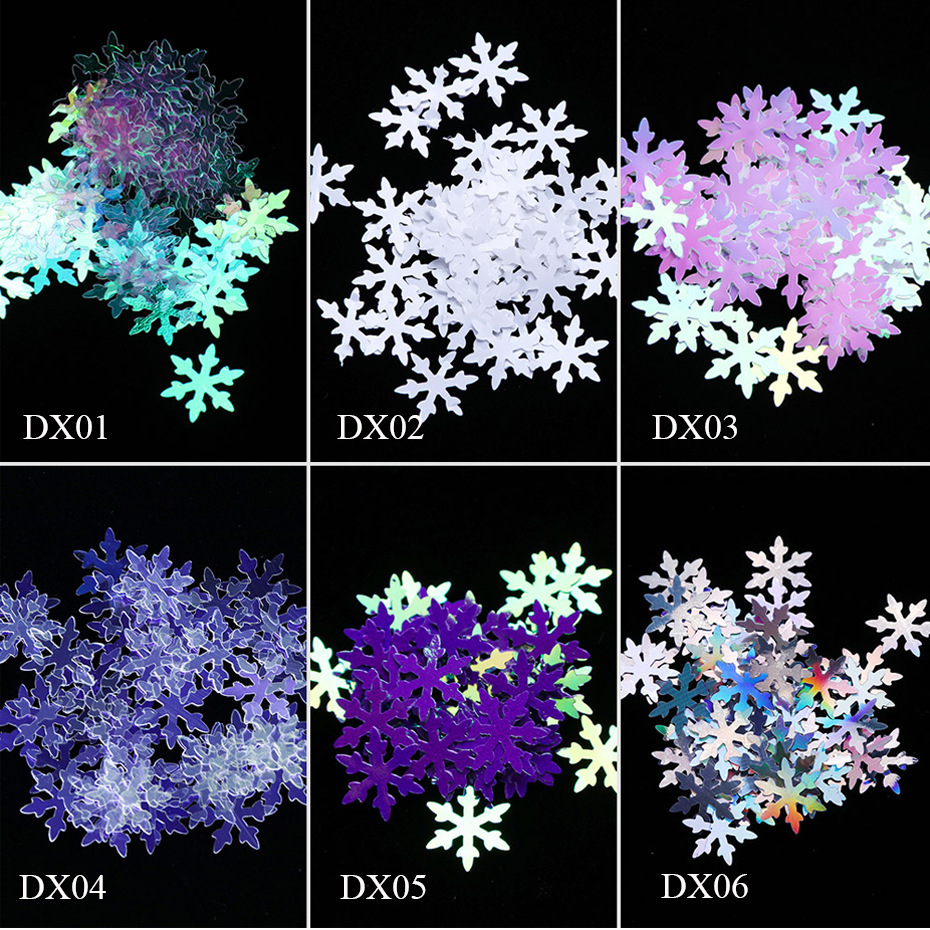 Cross-border source nail polish sequin bottle, Japanese autumn and winter 10mm Christmas snowflake sequin nail decoration nail pic 6