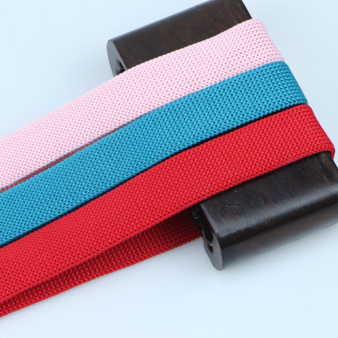 In stock: 300-color 25mm / 20mm knitted hollow tape, hollow knitted webbing, low-elasticity filament cylindrical hollow flat tape pic 15