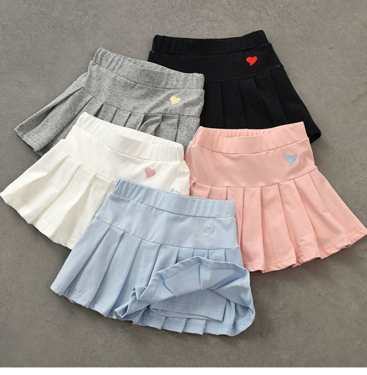 Niñas nuevo estilo versátil falda plisada pantalones vestido de verano para niños con pantalones de seguridad estilo fino falda de medio tamaño para niños pic 4