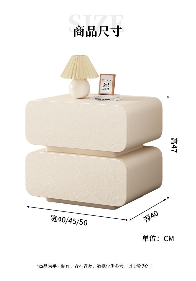 奶油风床头柜简约现代实木床头收纳柜家用床柜子卧室小型床边柜详情32