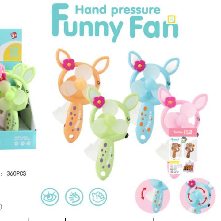 Sika deer hand-pressing fan Mini cartoon hand-pressing fan creative hand-pressing cute animal fan toy pic 2