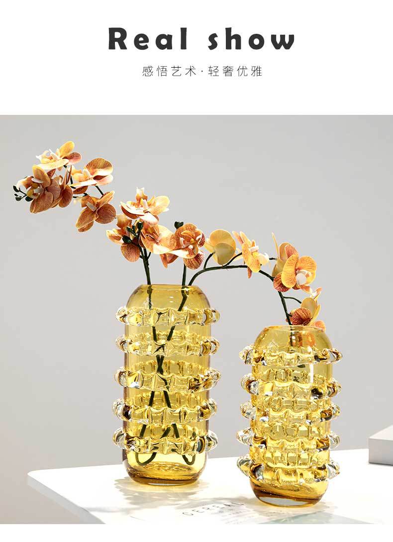 Modern light luxury glass vases, living room flower arrangements, glass flower vases, conference tables, entrance hall tabletops, decorative soft furnishings and ornaments pic 5