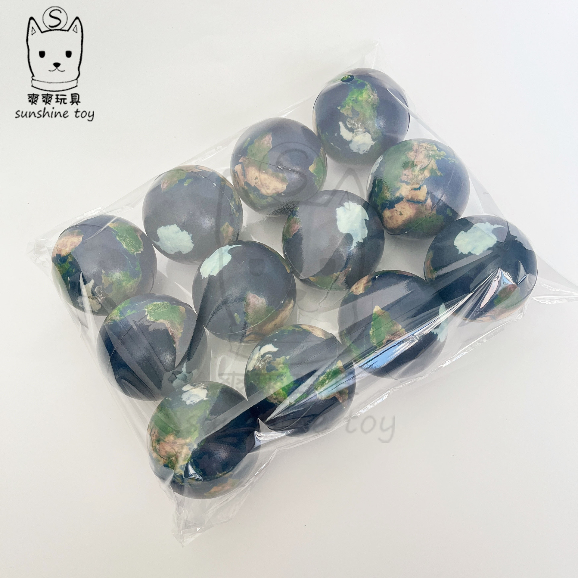 Cross-border manufacturer 6.3cm foam pressure PU Earth Science and education toy gift solid pressure-reducing sponge satellite earth pic 2