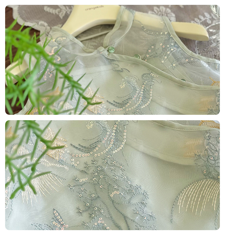 国潮汉服女童夏装2025新款洋气儿童中式套装女孩夏季国风旗袍连衣裙详情8