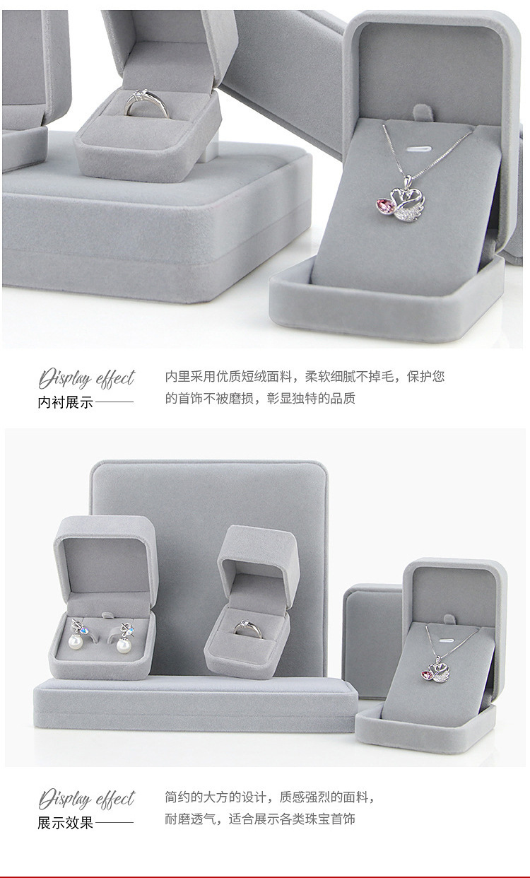Wholesale of ins velvet jewelry boxes, ring boxes, stud earrings, pendants, necklace boxes, bracelet boxes and jewelry packaging boxes from the original factory pic 12