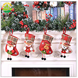 Christmas stocking series, Christmas stockings, dancing dolls, fences, Santa Claus, snowmen, gift stockings, candy stockings pic 25