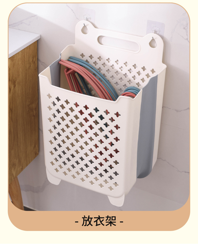 北欧壁挂脏衣篮 家用折叠洗衣篮 玩具娃娃收纳桶杂物收纳筐脏衣篓详情16