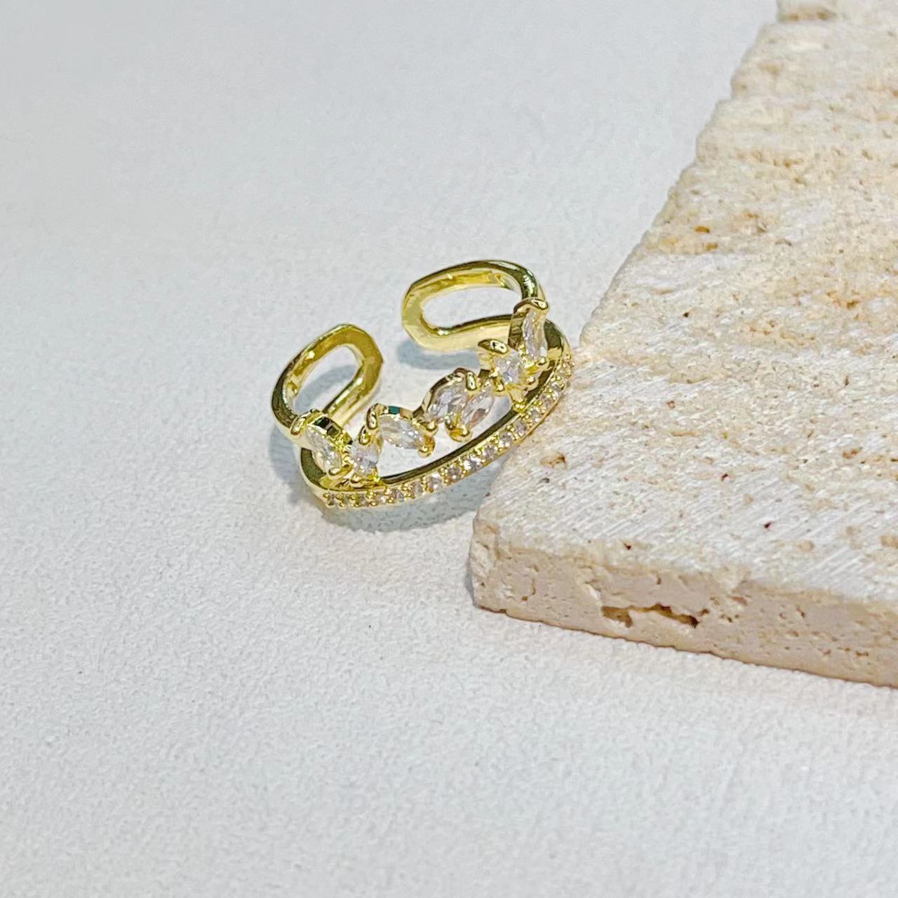 New style ring for women: Fashionable, individual, retro, multi-layer INS style, creative, individual, light luxury pearl open ring for women pic 6