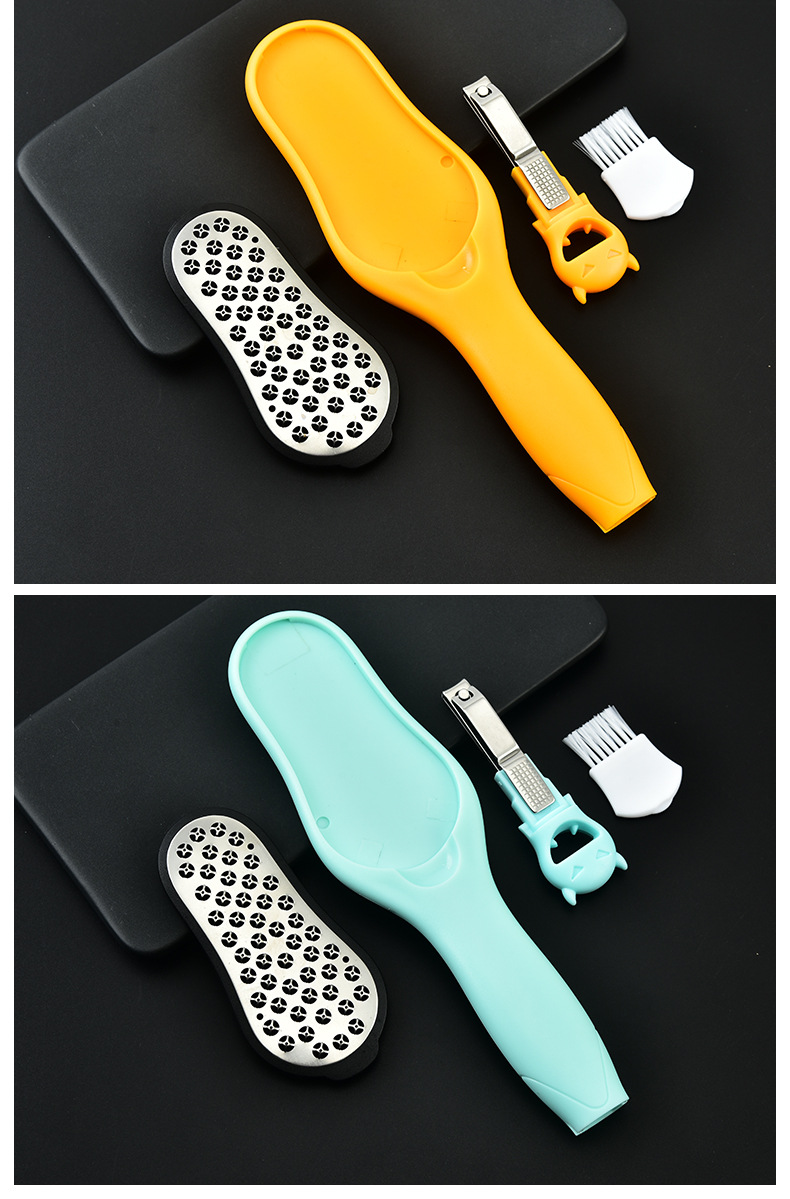 Stainless steel foot pads for removing dead skin, thick keratin and calluses on the heels. Detachable foot scrubber with nail clippers. shanilak pic 15