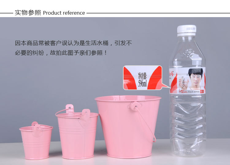 婚庆产品家居装饰摆件金属工艺品迷你铁皮小铁桶 创意马口铁多肉植物花盆详情4