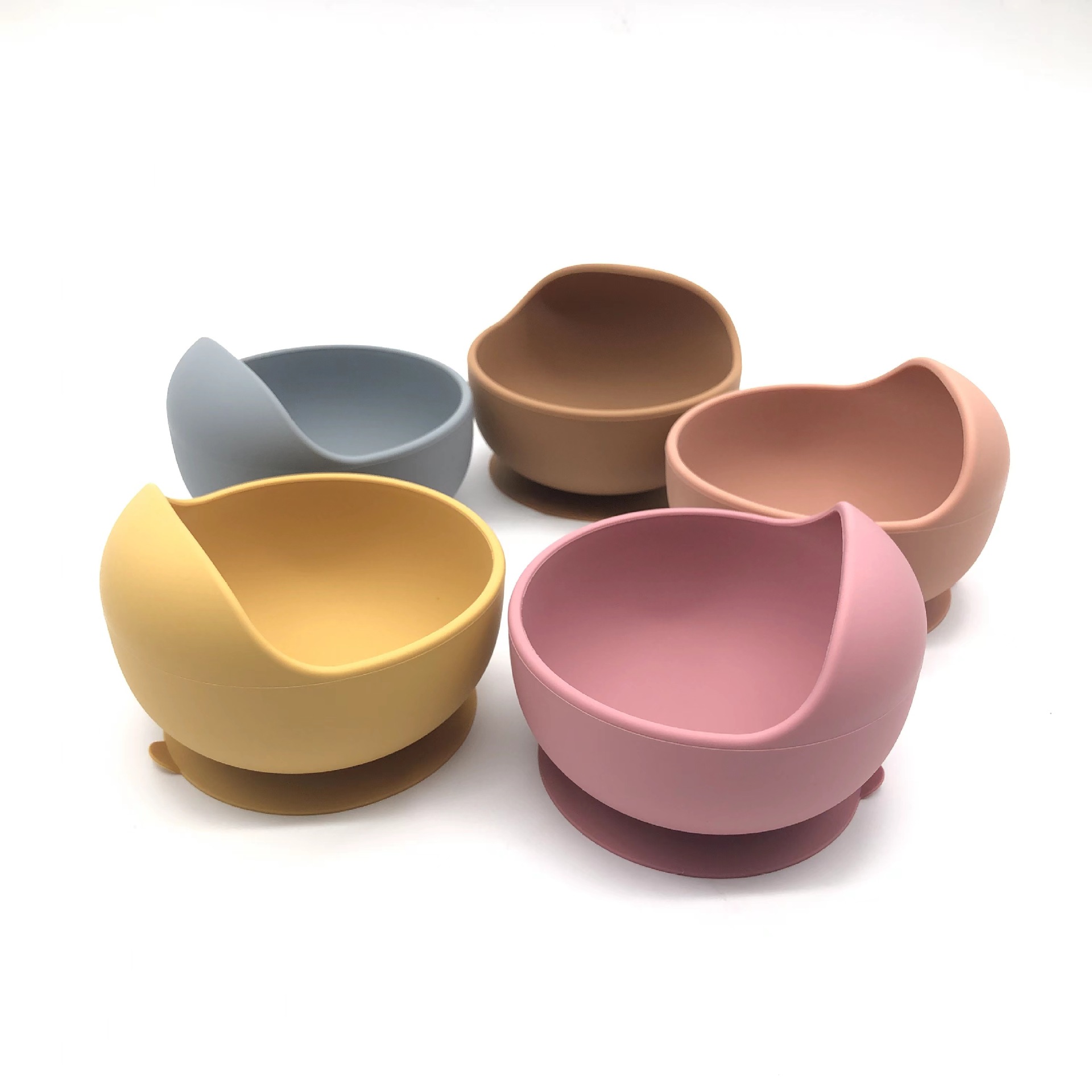 Snail in stock silicone bowls and spoons, baby feeding tableware with suction cups, silicone baby food bowls, silicone suction cup bowl sets pic 4