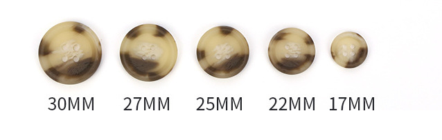 The four-eye resin button suit jacket in stock features hand-stitched two-color half-flower buttons for diy decoration pic 3