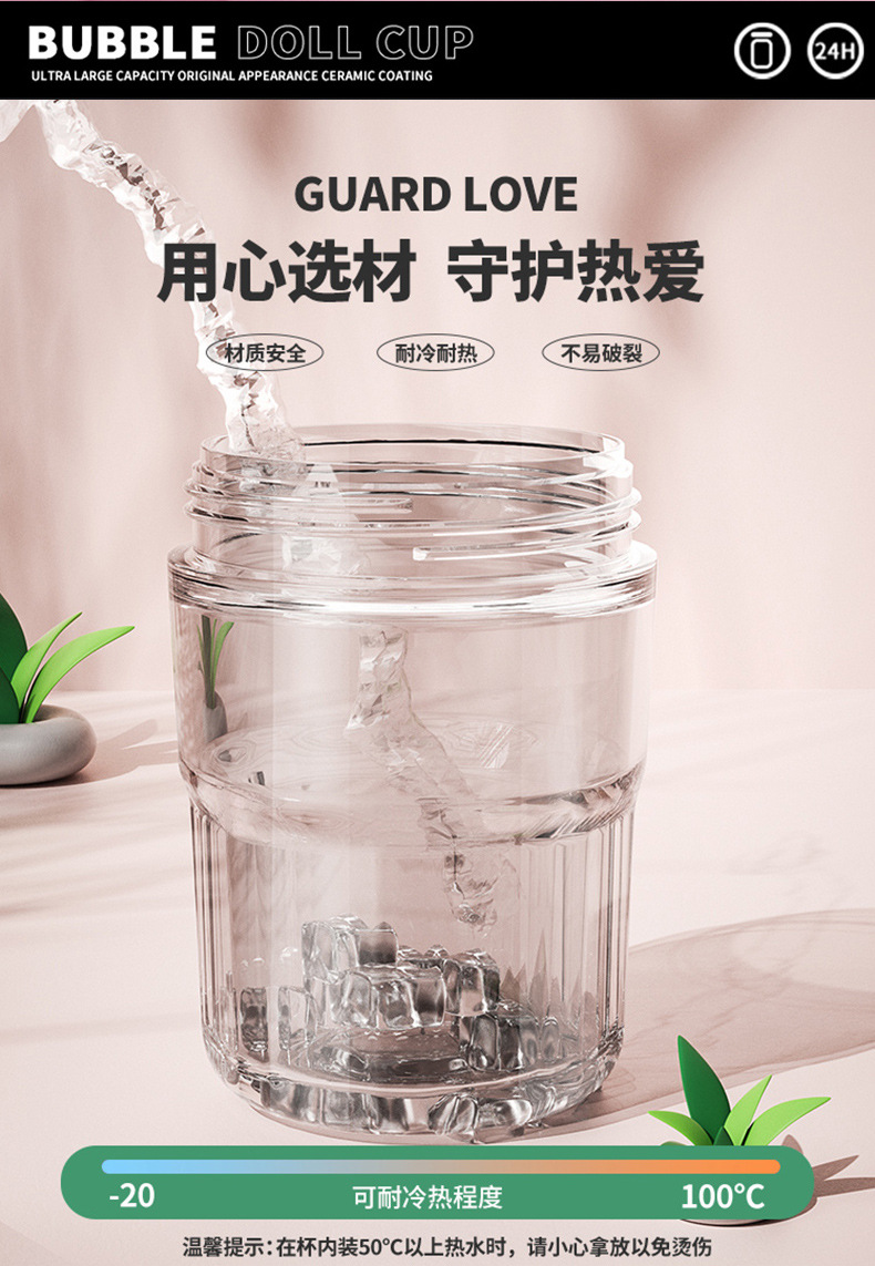 2024新款tritan水杯泡泡公仔杯学生高颜值便携直饮可爱儿童随行杯详情18