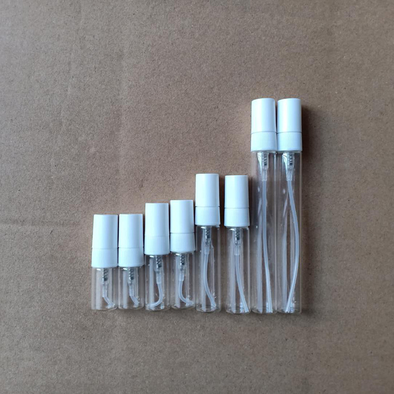Available in stock: 2ml, 3ml, 5ml, 10ml black and white spray perfume samples, glass portioned spray empty bottles, pulled tube bottles pic 7