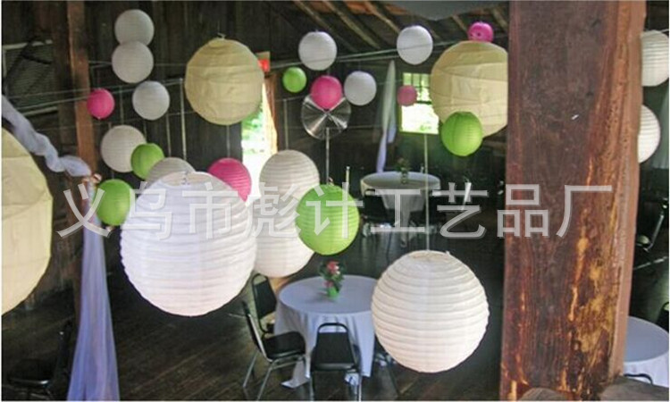 Wholesale white paper lanterns for the Mid-Autumn and Spring Festival, folding, handcrafted round paper lanterns, wedding and festive decorations pic 76