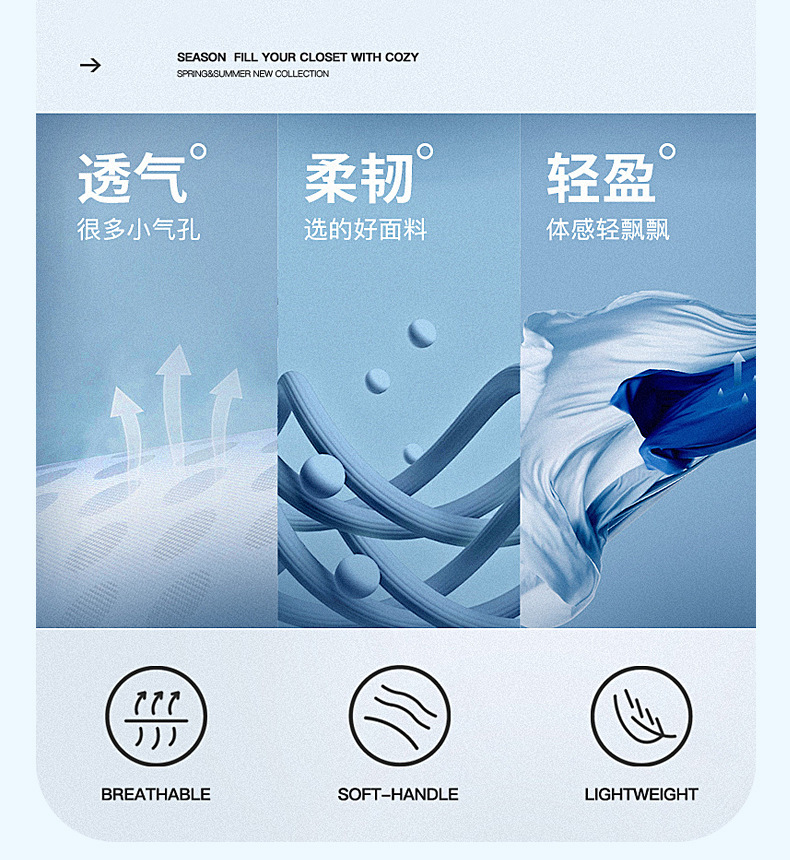 Summer short-sleeved T-shirt for men, a trendy brand, off-the-shoulder breathable casual thin half-sleeve T-shirt, round-neck five-quarter sleeve T-shirt for men pic 4