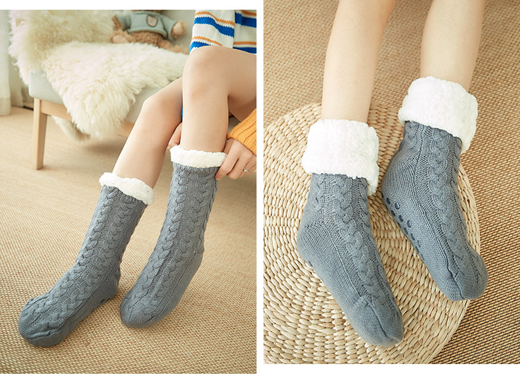 Wholesale floor socks, adult home postpartum socks, leg covers, sleep Christmas snow socks, coral fleece slippers, carpet socks pic 4