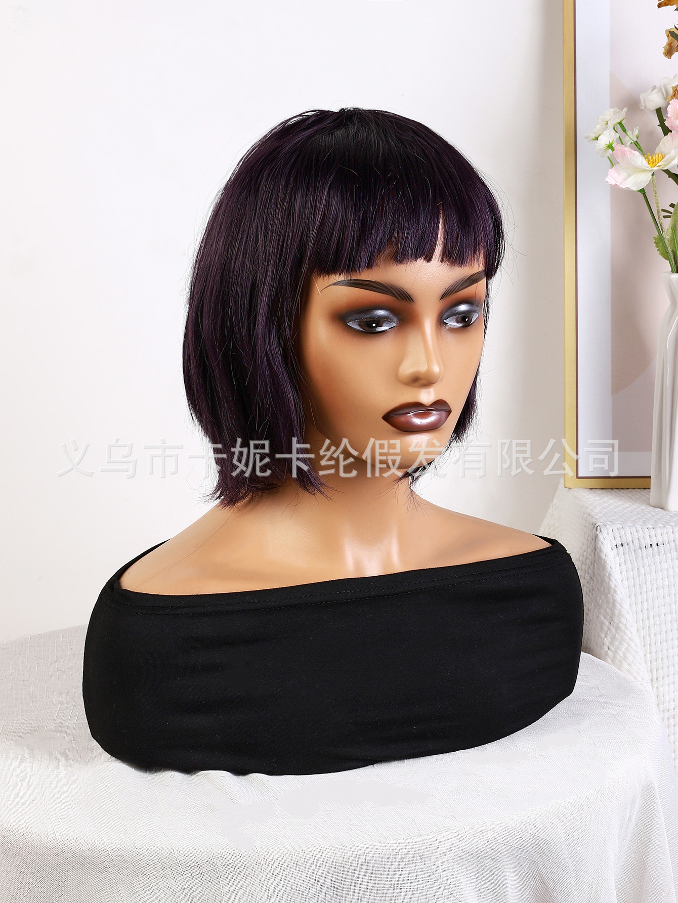 Новая модель wholesale wigs для темноволосых студентов с челкой qinch pic 6