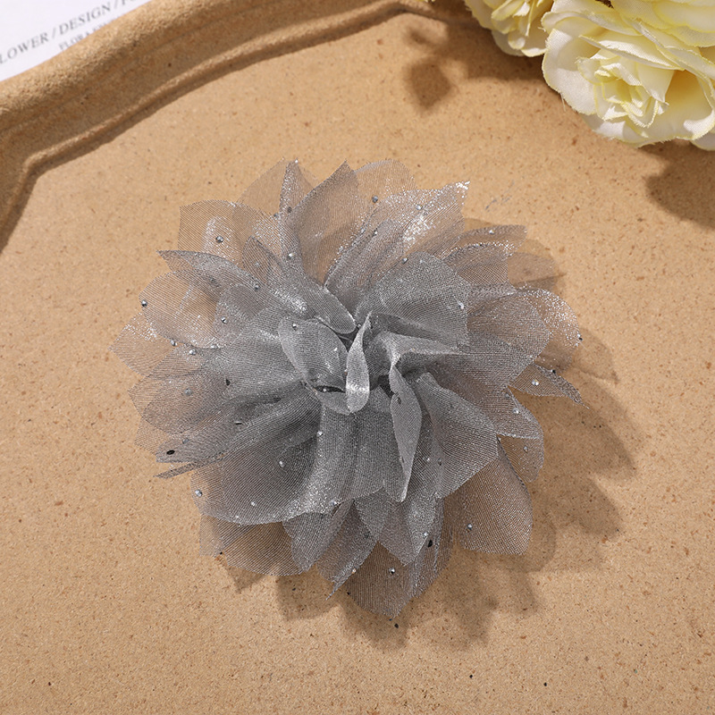 国潮系列仙女氛围感烫钻点点网纱花朵diy手作发夹女发饰衣服辅料批发详情15