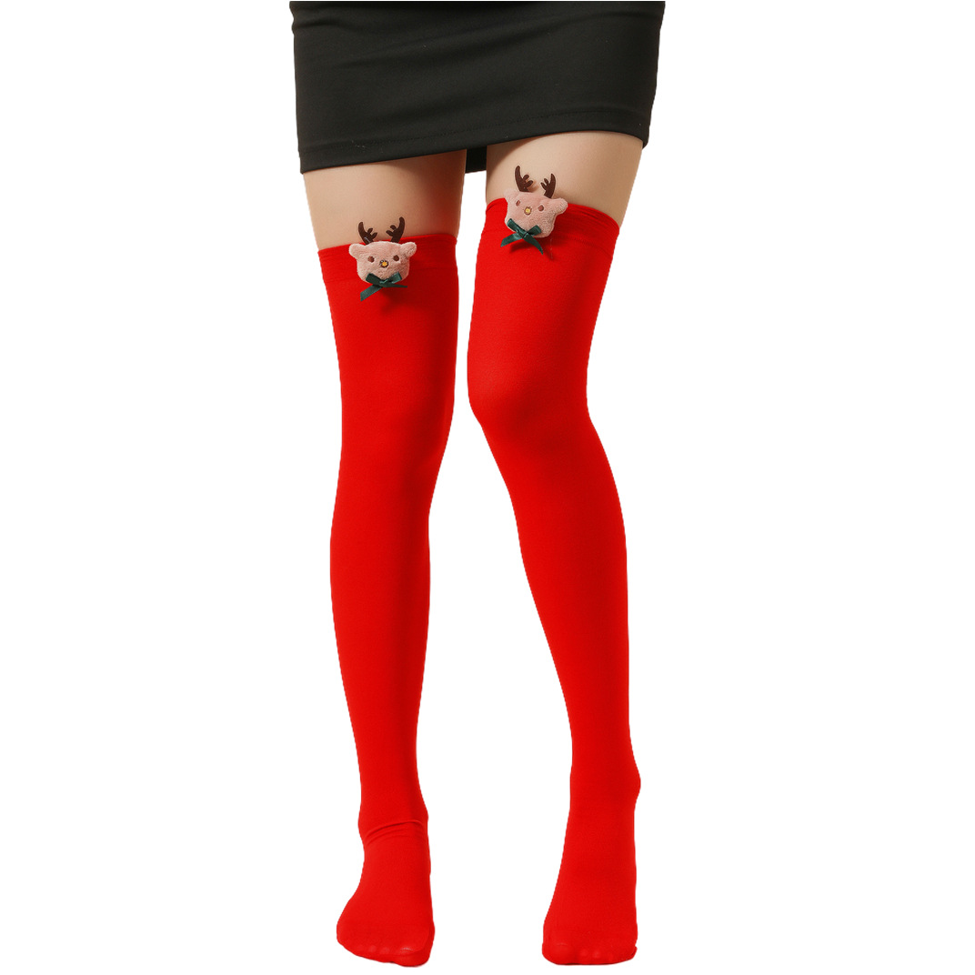 Suministro de fábrica calcetines de navidad ropa de fiesta accesorios calcetines de navidad sobre la rodilla medias de arco pic 5