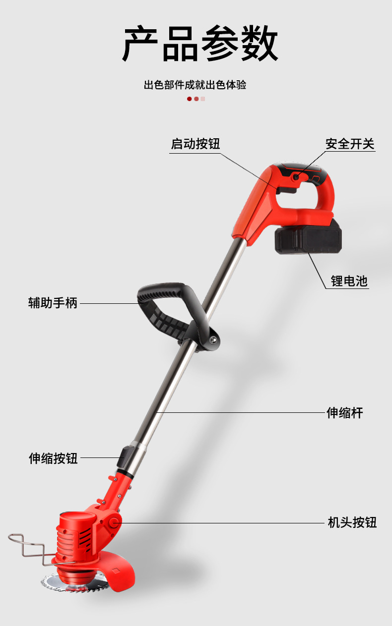 Electric lawn mower, lithium battery lawn mower, multi-functional small household handheld charging lawn mower, wireless lawn mowing wonder pic 14