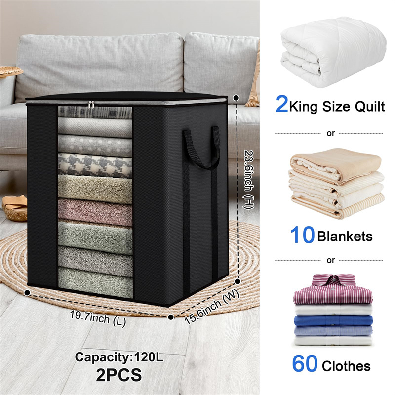 Large-capacity blanket organizing and storage bags, cross-border reinforced handle storage and moving bags, household clothes and cotton quilt storage bags pic 13