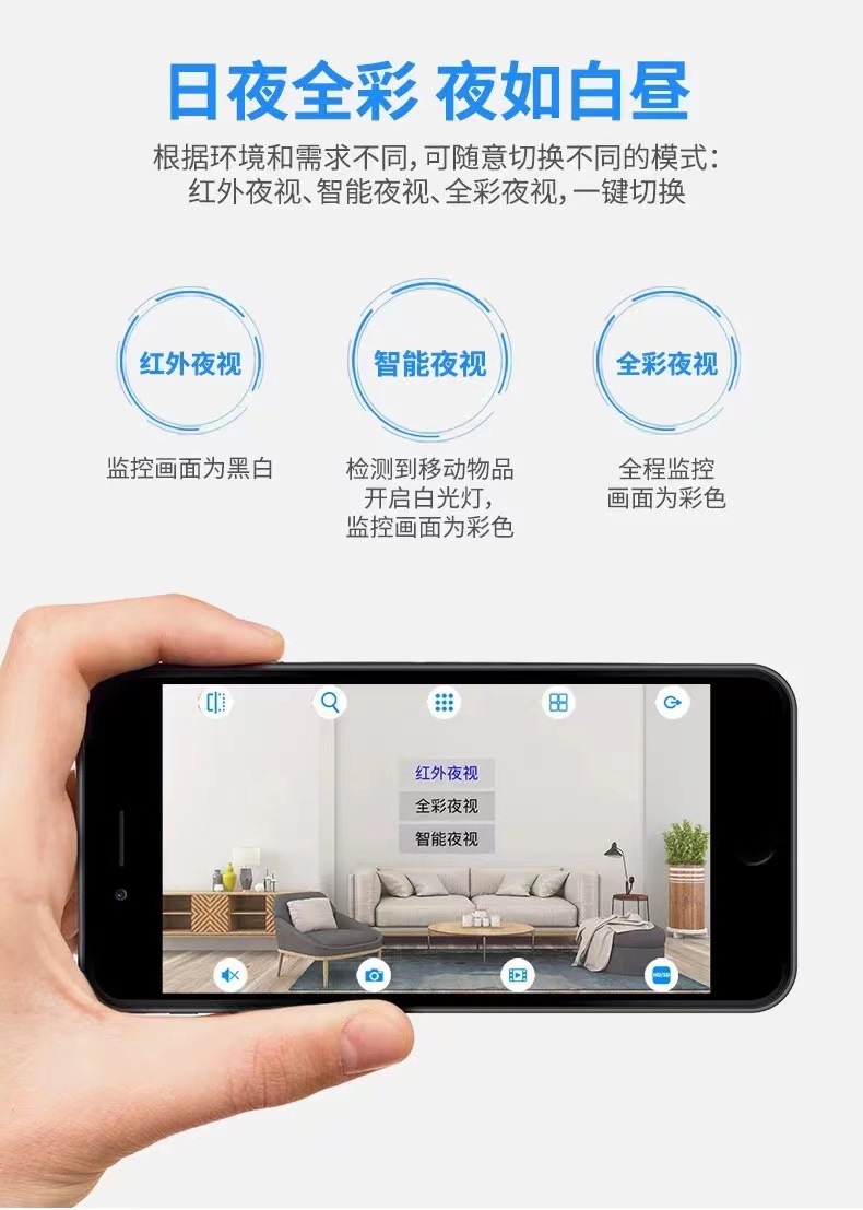Yoosee 2-megapixel outdoor dome camera 360-degree full-color high-definition night vision wireless WIFI remote monitor pic 10