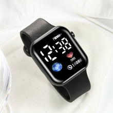 2024新品电镀韩版 LED学生电子表 方形按键彩灯男女情侣运动手表详情19