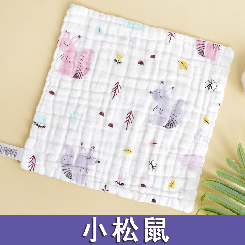 方巾纯棉六层纱布a类婴儿小方巾宝宝洗脸口水巾全棉手帕小方巾详情14