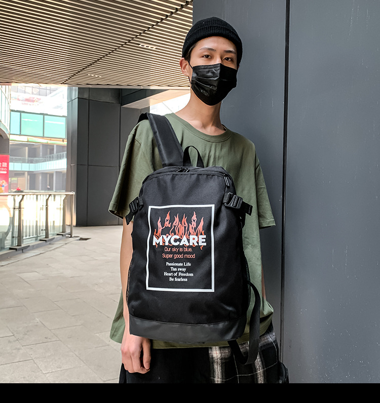 2021 Korean version fashionable couple style cartoon print cool backpack, large-capacity trendy schoolbag for junior and senior high school students pic 43