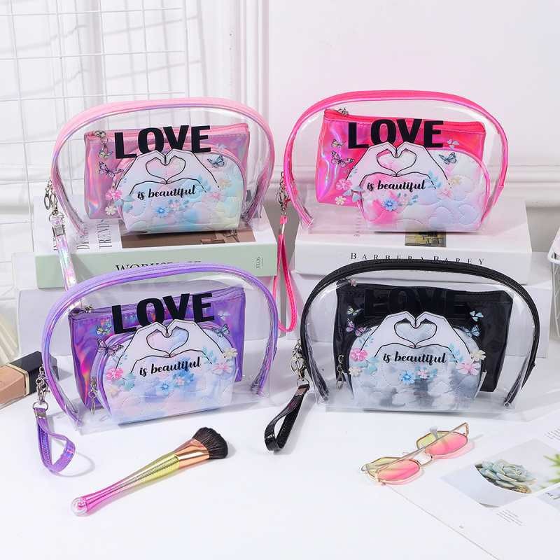 卡通可爱少女心PVC防水洗漱包化妆包化妆品收纳袋洗漱用品手提袋详情2