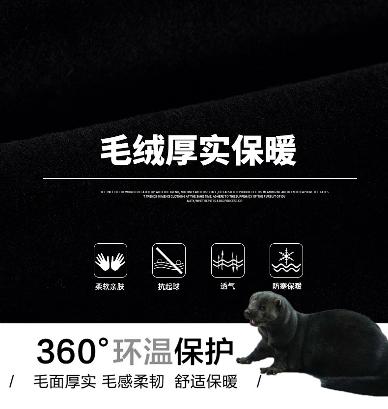 2023冬新款男士羊剪绒外套 双面羽绒内胆连帽夹克 一件代发AM8932详情3