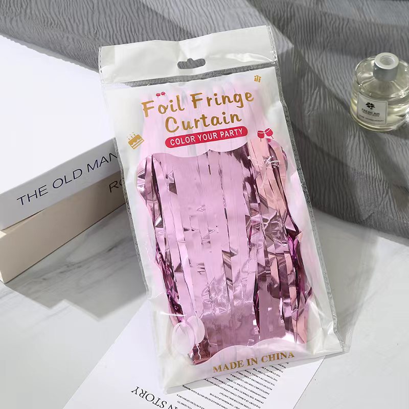 跨境1*2M派对高亮雨丝帘墙面氛围装饰流苏门帘生日婚庆布置彩带详情6
